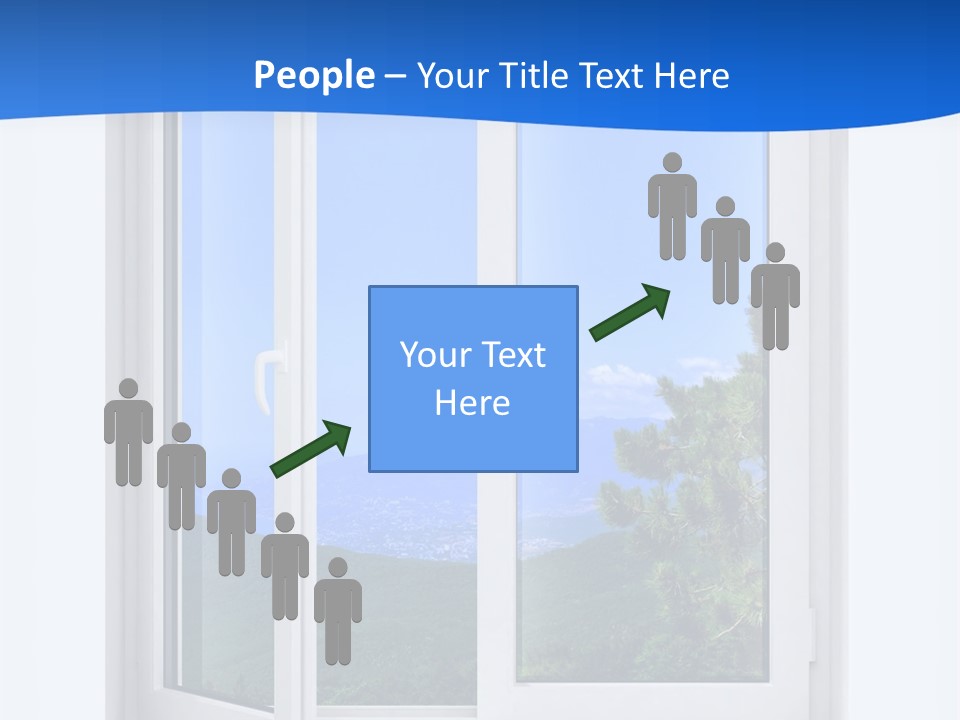 An Open Window With A View Of A Mountain PowerPoint Template