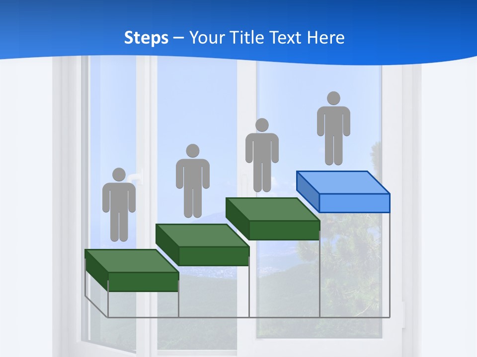 An Open Window With A View Of A Mountain PowerPoint Template
