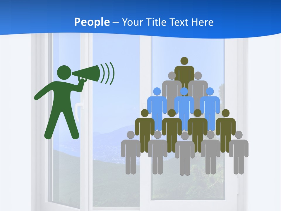 An Open Window With A View Of A Mountain PowerPoint Template