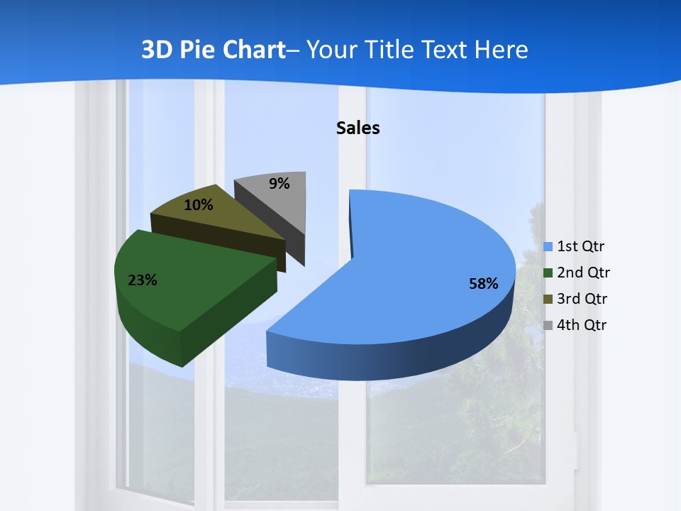 An Open Window With A View Of A Mountain PowerPoint Template
