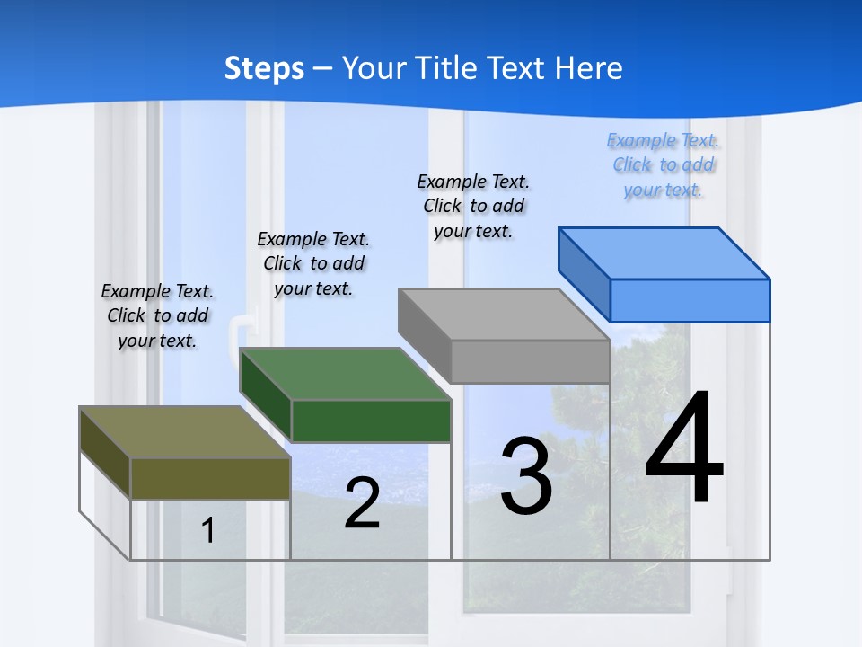An Open Window With A View Of A Mountain PowerPoint Template