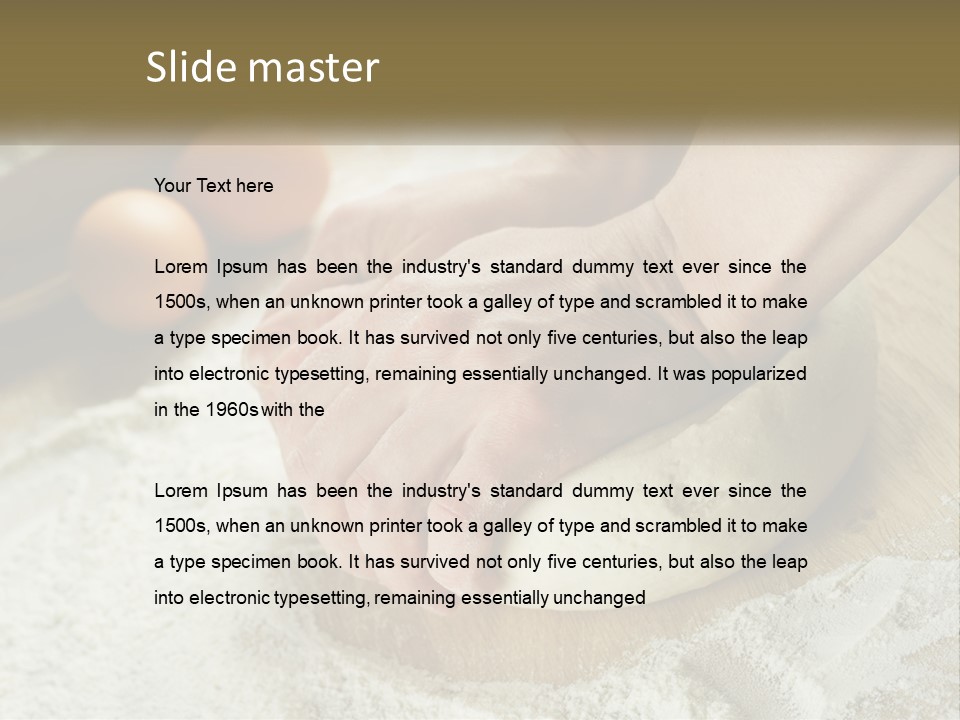 A Person Kneading Dough On Top Of A Wooden Table PowerPoint Template