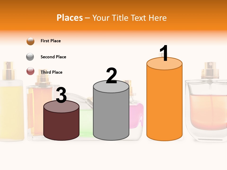 A Group Of Perfume Bottles With A White Background PowerPoint Template