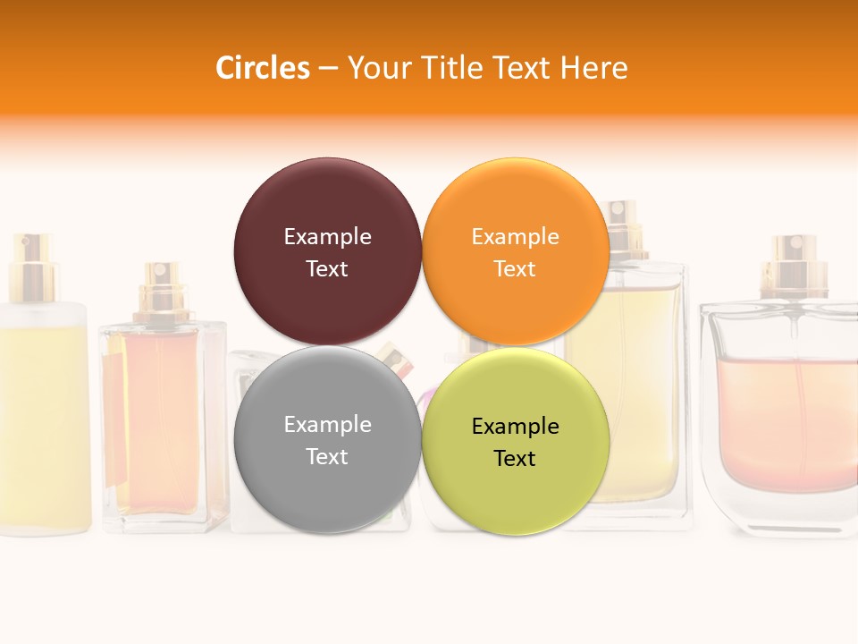 A Group Of Perfume Bottles With A White Background PowerPoint Template