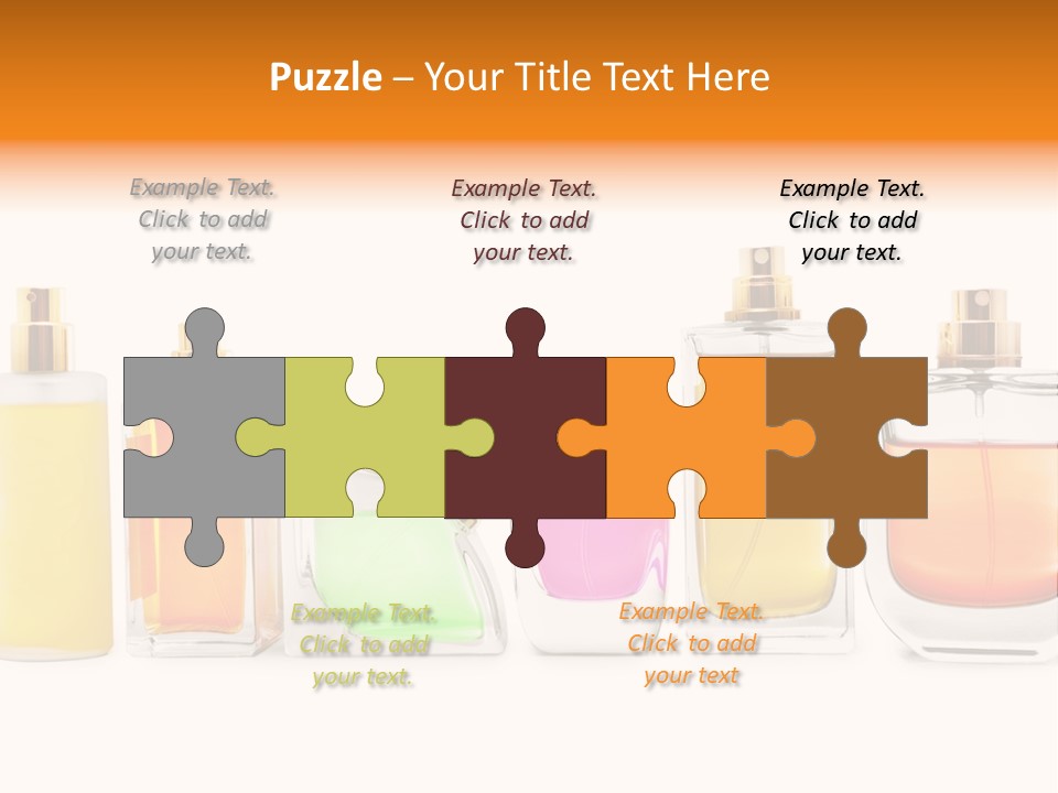 A Group Of Perfume Bottles With A White Background PowerPoint Template