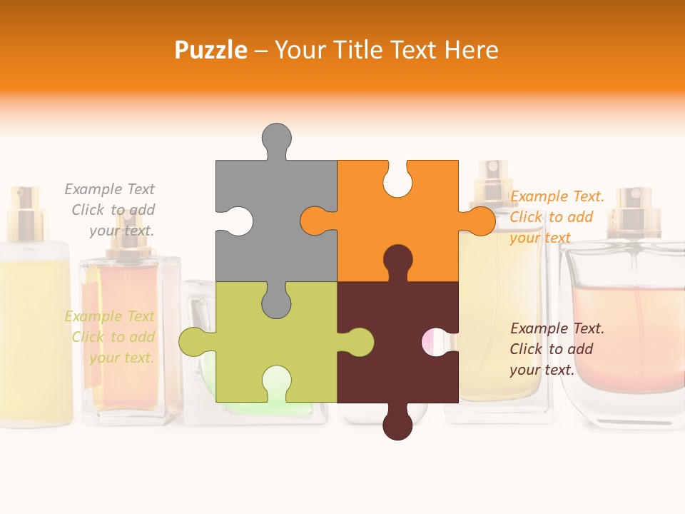 A Group Of Perfume Bottles With A White Background PowerPoint Template