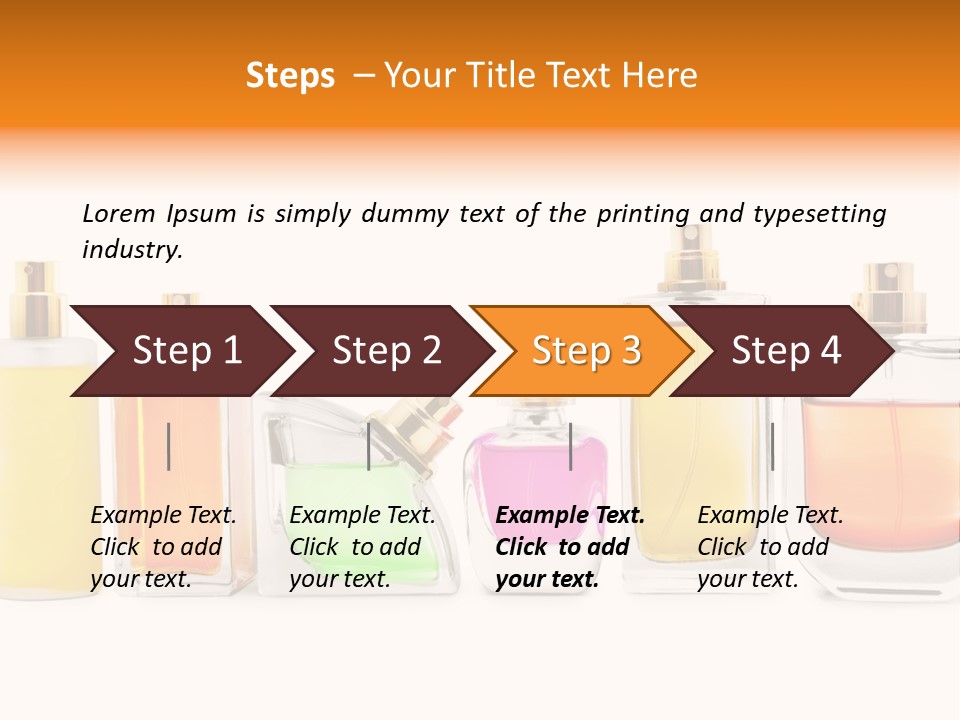 A Group Of Perfume Bottles With A White Background PowerPoint Template