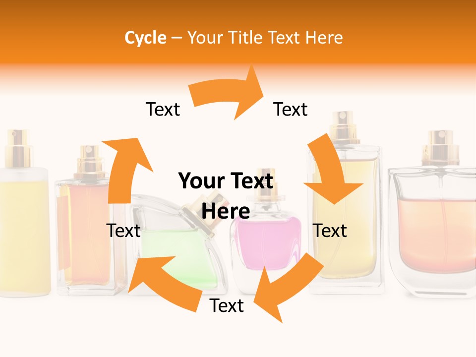 A Group Of Perfume Bottles With A White Background PowerPoint Template