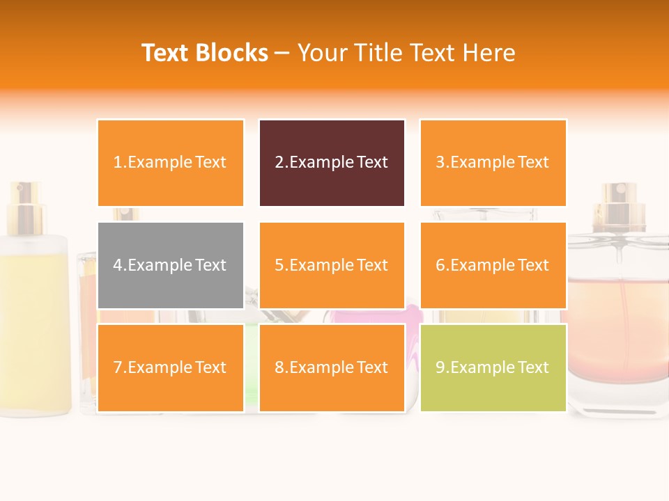 A Group Of Perfume Bottles With A White Background PowerPoint Template