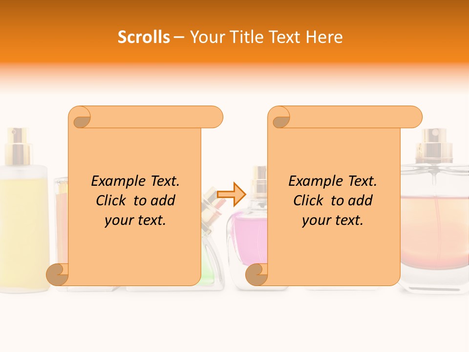 A Group Of Perfume Bottles With A White Background PowerPoint Template