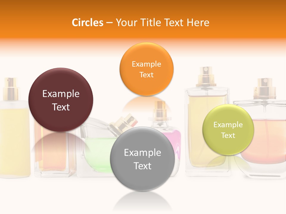 A Group Of Perfume Bottles With A White Background PowerPoint Template