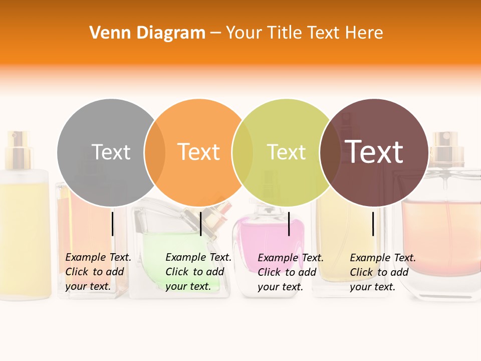 A Group Of Perfume Bottles With A White Background PowerPoint Template