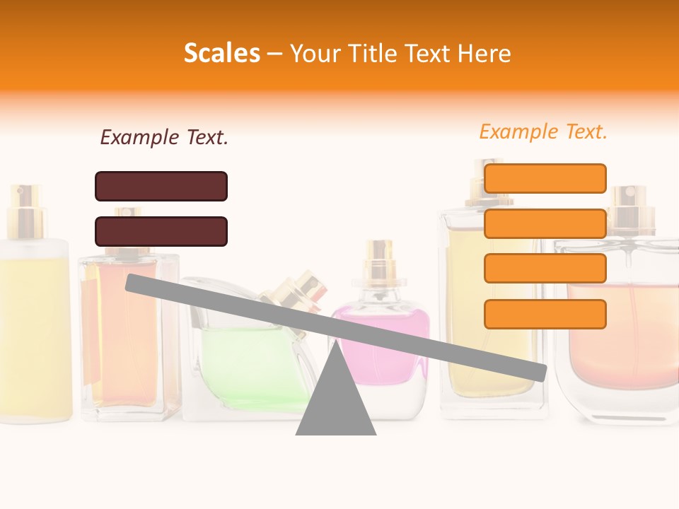 A Group Of Perfume Bottles With A White Background PowerPoint Template