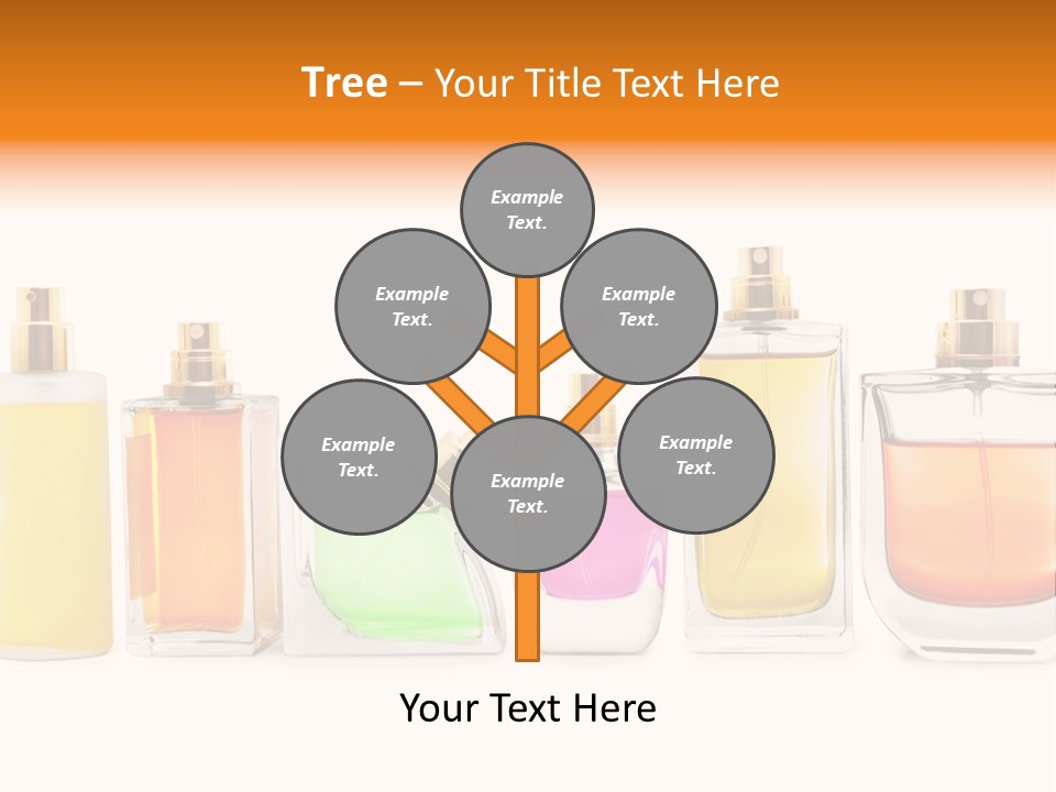 A Group Of Perfume Bottles With A White Background PowerPoint Template