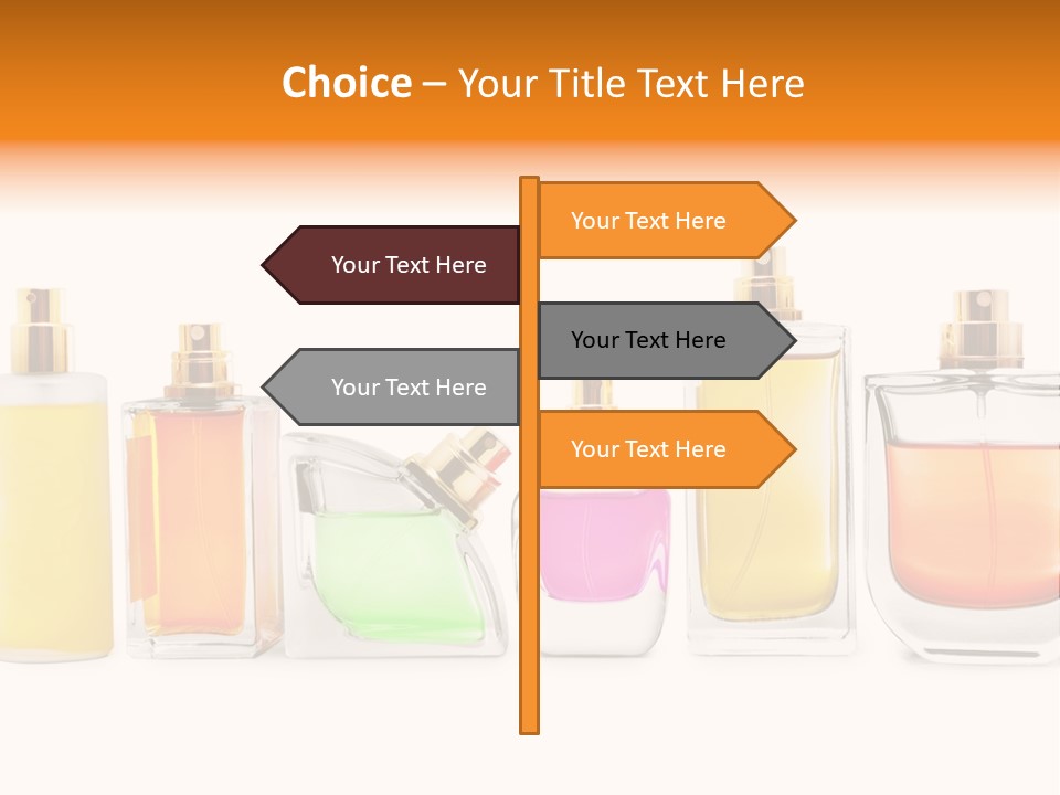 A Group Of Perfume Bottles With A White Background PowerPoint Template