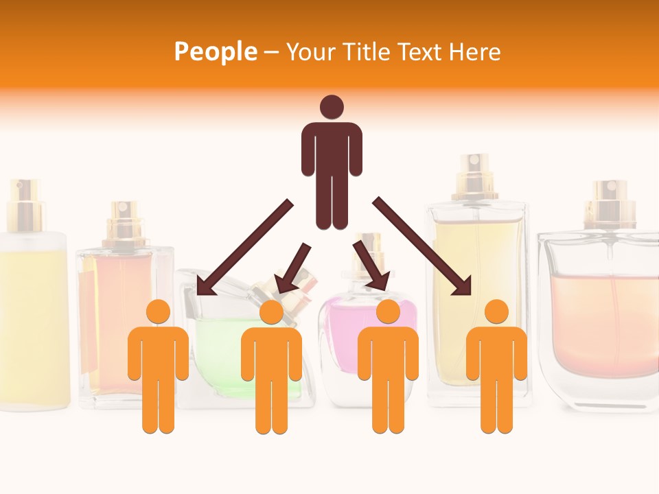 A Group Of Perfume Bottles With A White Background PowerPoint Template