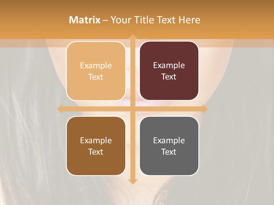 A Beautiful Woman With Long Hair And Green Eyes PowerPoint Template