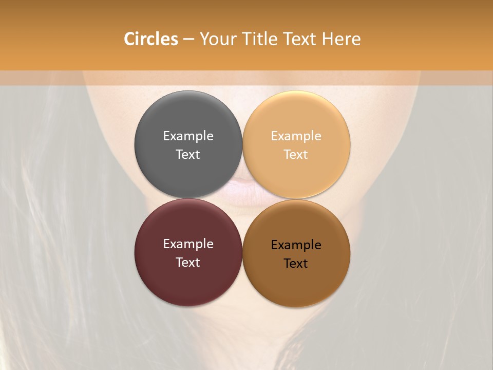 A Beautiful Woman With Long Hair And Green Eyes PowerPoint Template