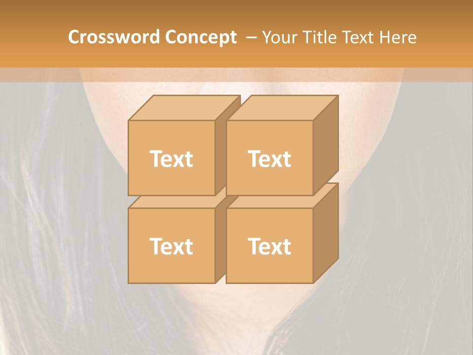 A Beautiful Woman With Long Hair And Green Eyes PowerPoint Template