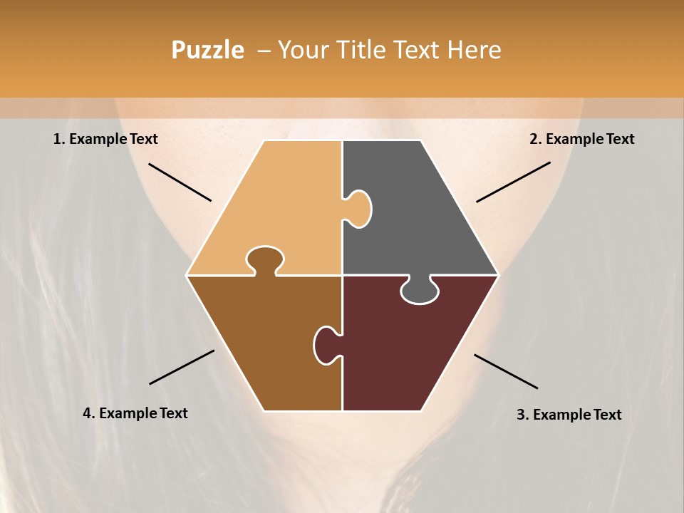 A Beautiful Woman With Long Hair And Green Eyes PowerPoint Template