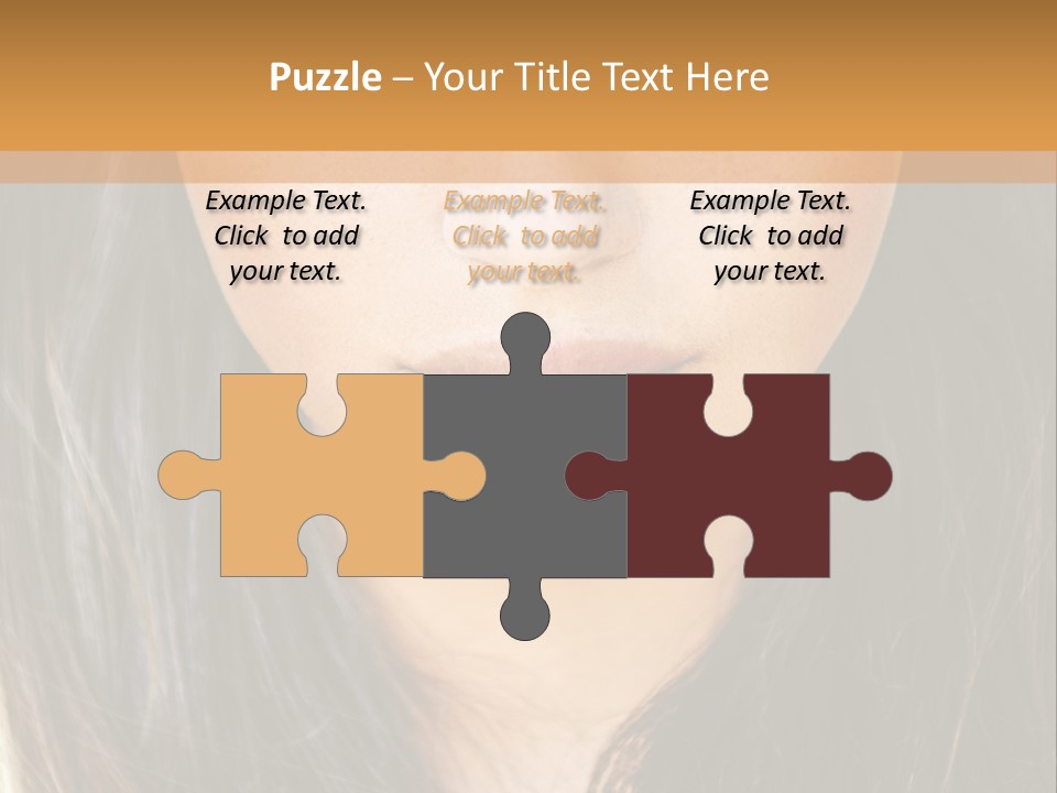 A Beautiful Woman With Long Hair And Green Eyes PowerPoint Template