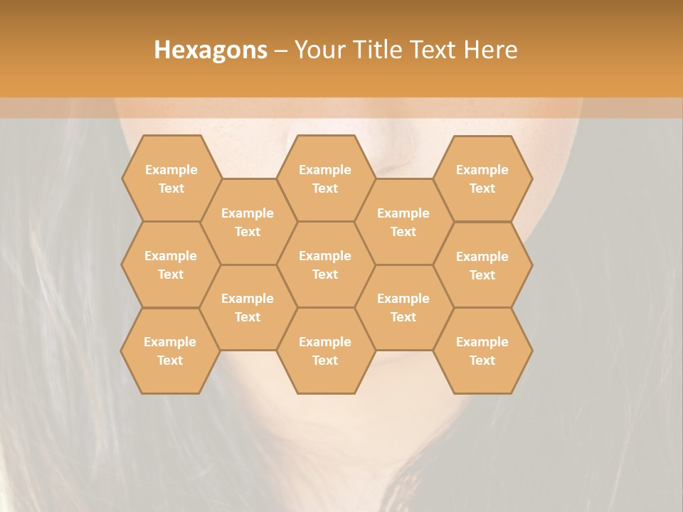 A Beautiful Woman With Long Hair And Green Eyes PowerPoint Template