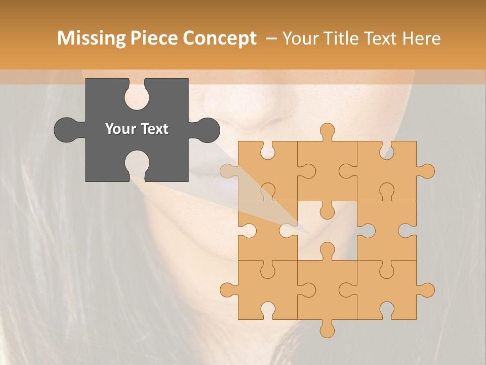 A Beautiful Woman With Long Hair And Green Eyes PowerPoint Template