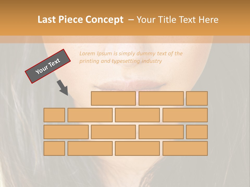 A Beautiful Woman With Long Hair And Green Eyes PowerPoint Template