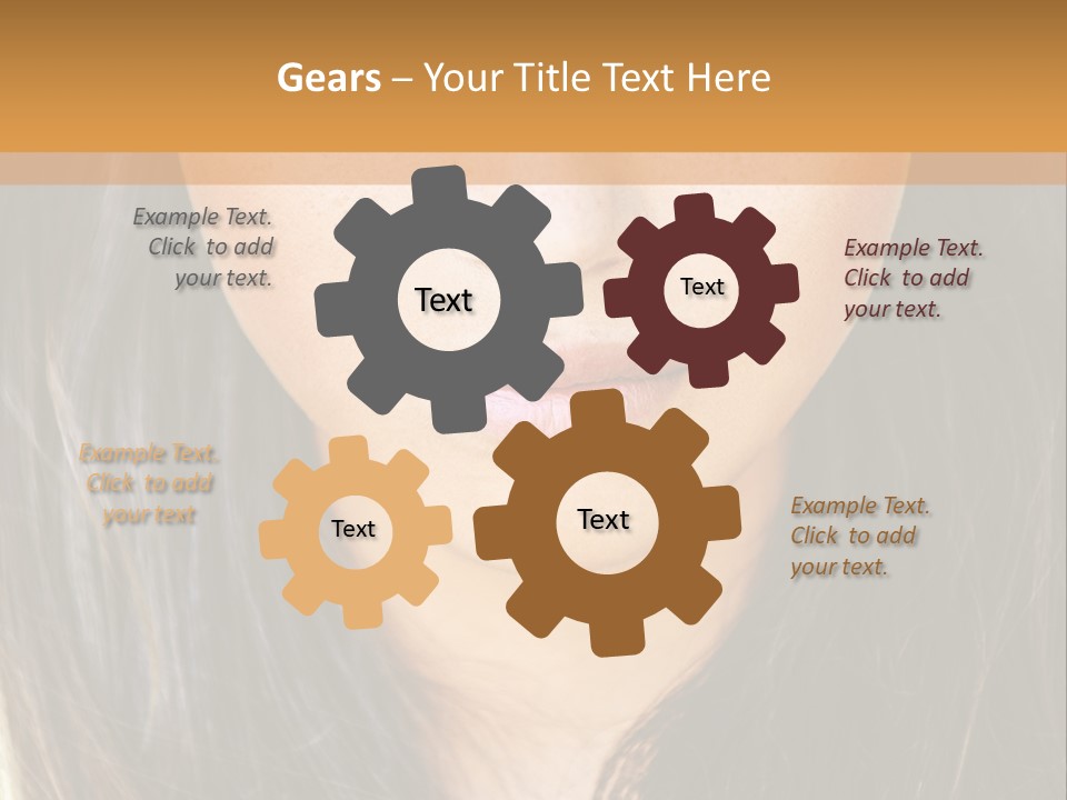 A Beautiful Woman With Long Hair And Green Eyes PowerPoint Template