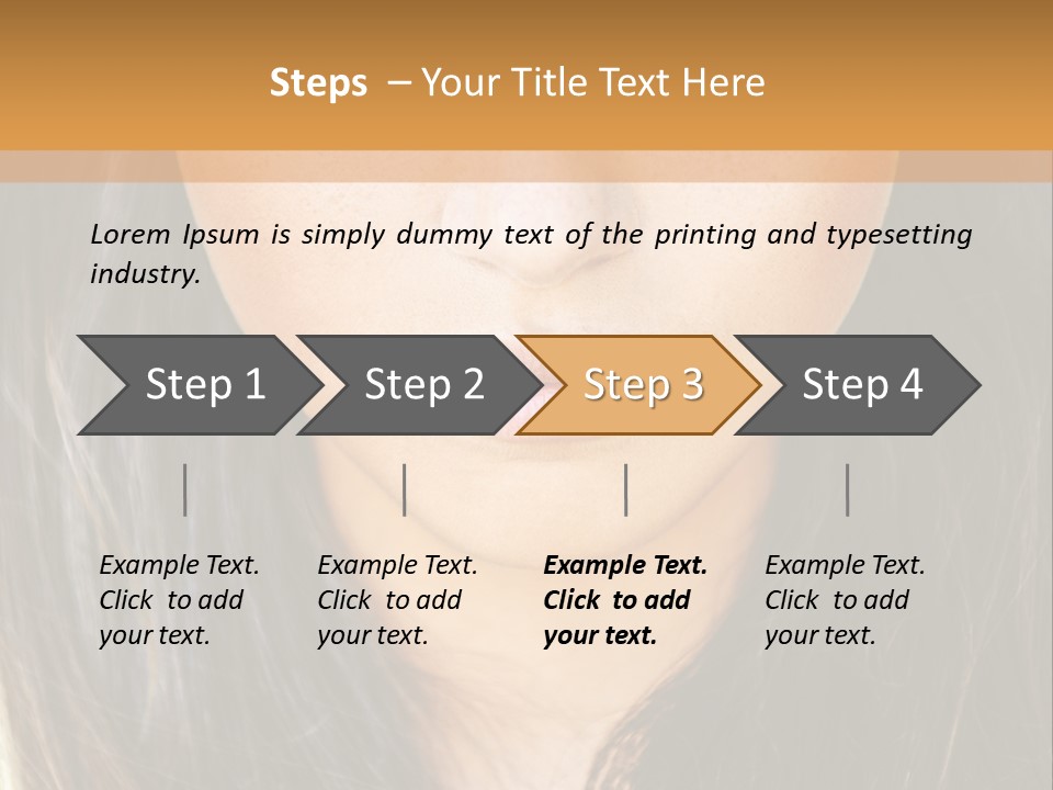 A Beautiful Woman With Long Hair And Green Eyes PowerPoint Template