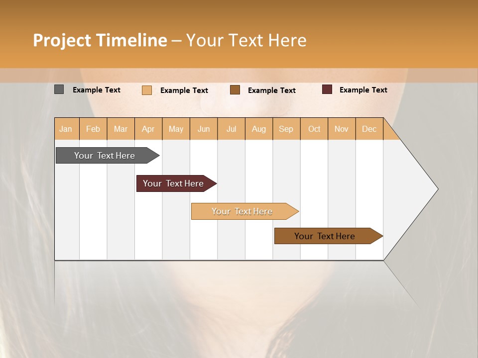 A Beautiful Woman With Long Hair And Green Eyes PowerPoint Template