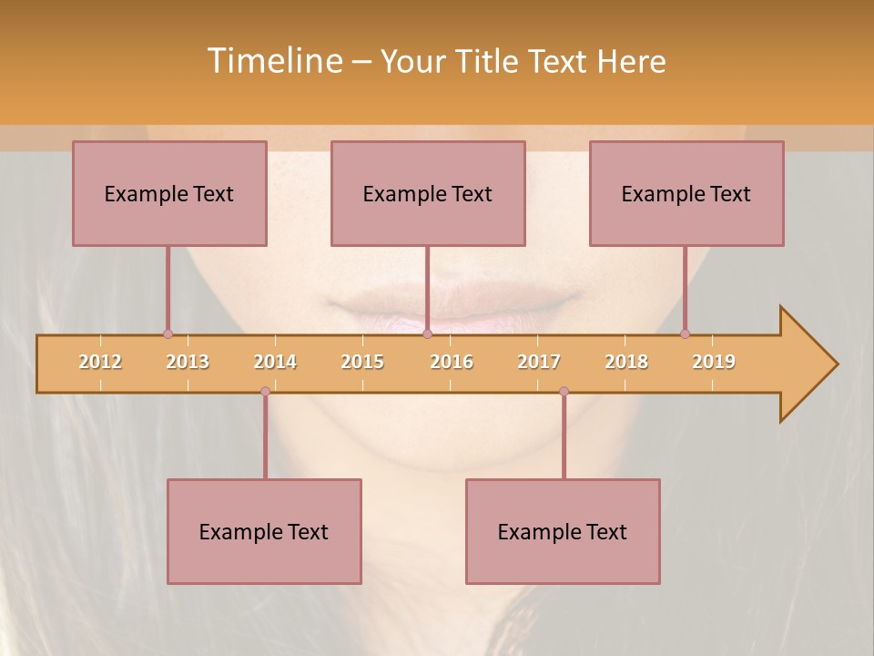 A Beautiful Woman With Long Hair And Green Eyes PowerPoint Template