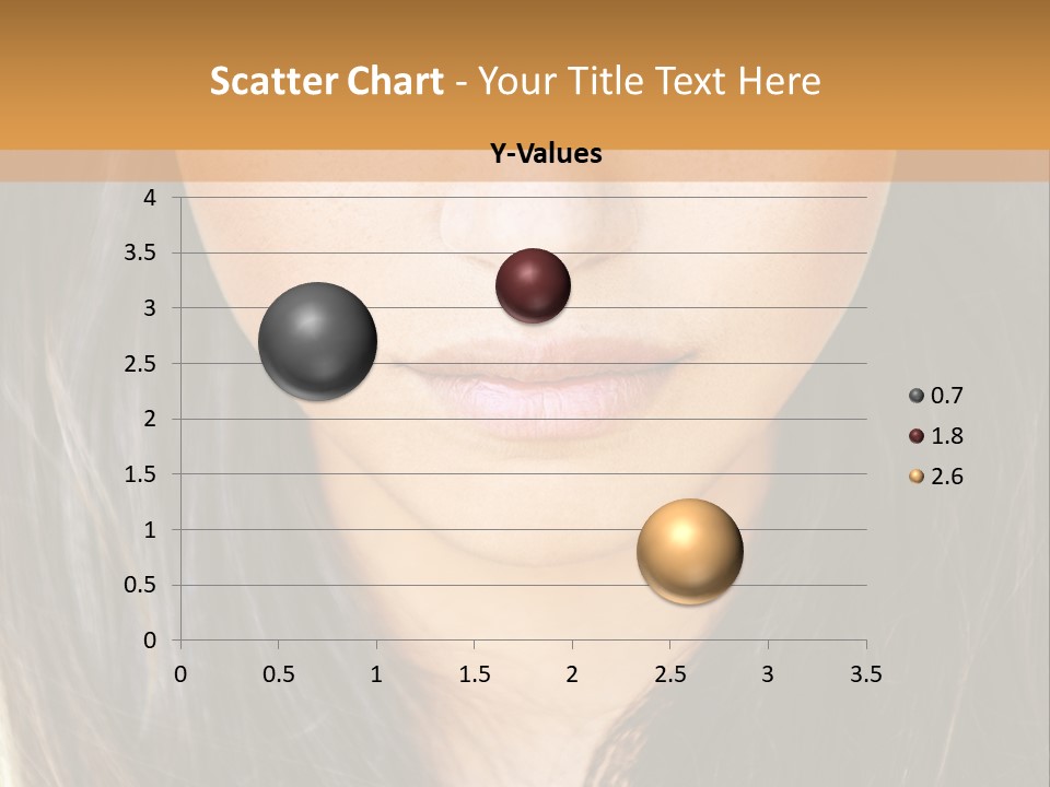 A Beautiful Woman With Long Hair And Green Eyes PowerPoint Template