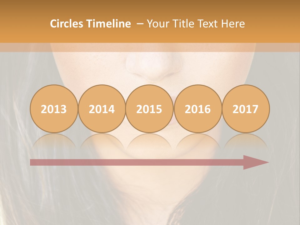 A Beautiful Woman With Long Hair And Green Eyes PowerPoint Template