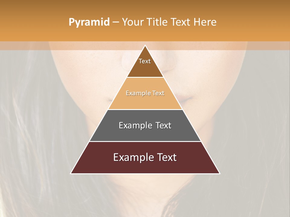 A Beautiful Woman With Long Hair And Green Eyes PowerPoint Template