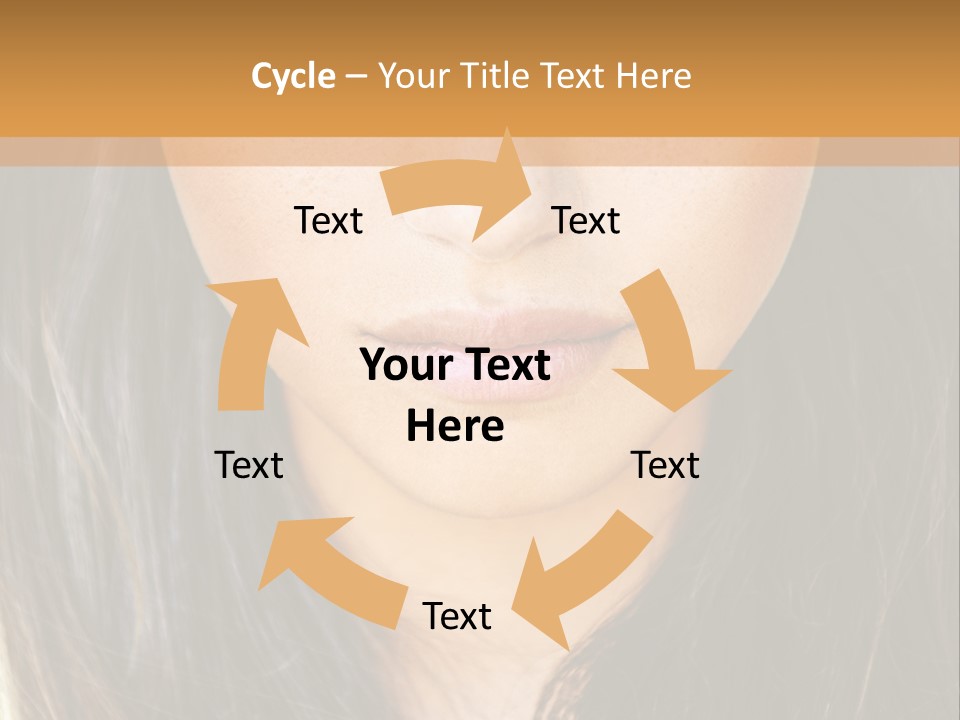 A Beautiful Woman With Long Hair And Green Eyes PowerPoint Template