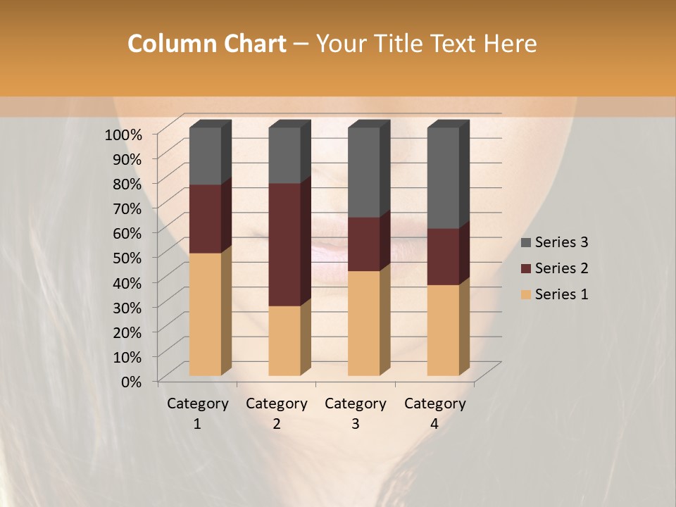 A Beautiful Woman With Long Hair And Green Eyes PowerPoint Template