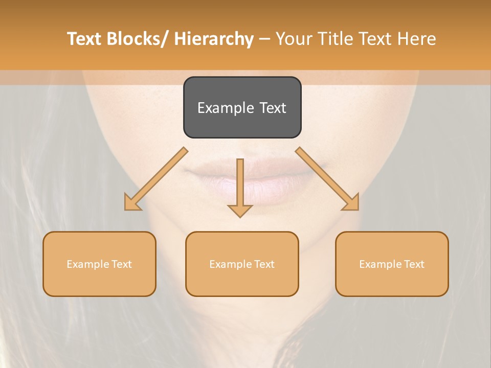 A Beautiful Woman With Long Hair And Green Eyes PowerPoint Template