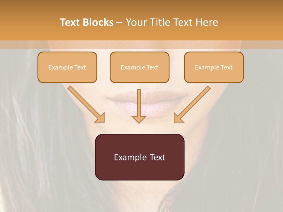 A Beautiful Woman With Long Hair And Green Eyes PowerPoint Template
