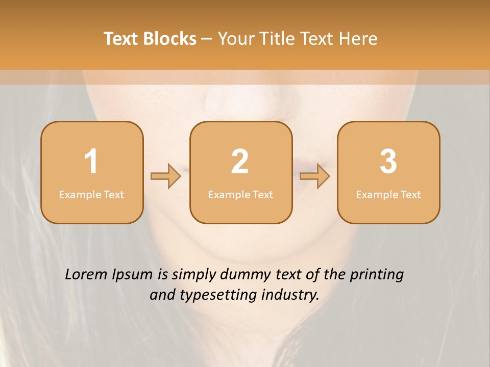 A Beautiful Woman With Long Hair And Green Eyes PowerPoint Template