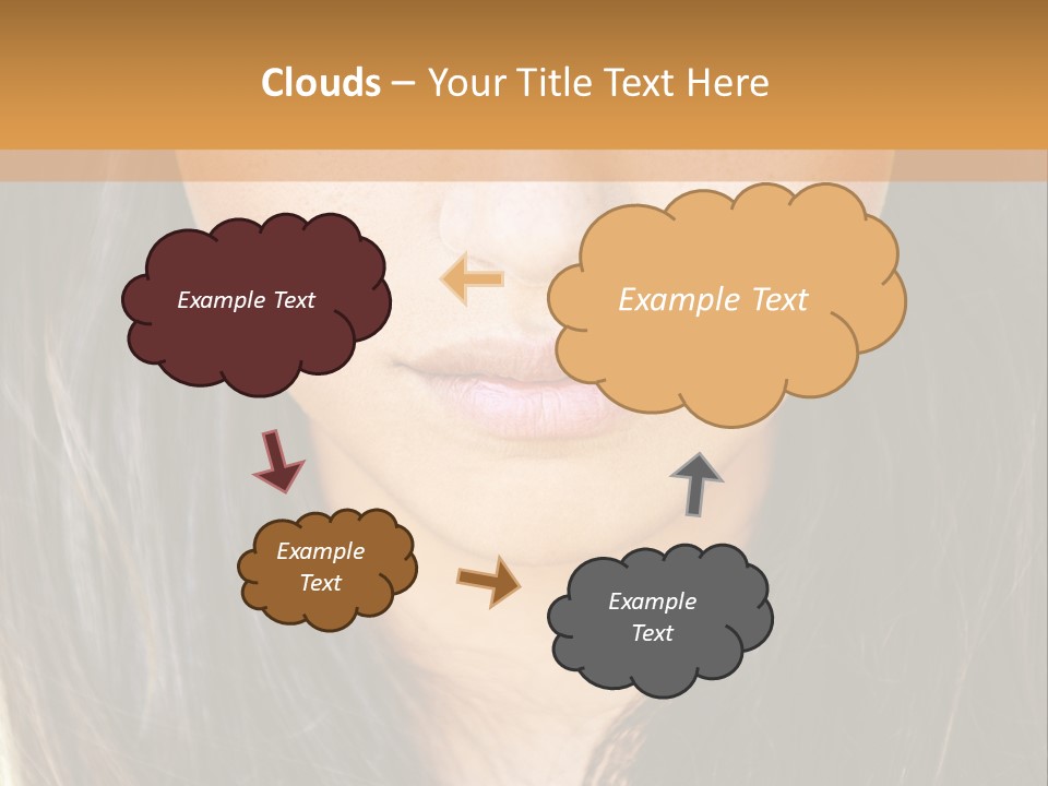 A Beautiful Woman With Long Hair And Green Eyes PowerPoint Template