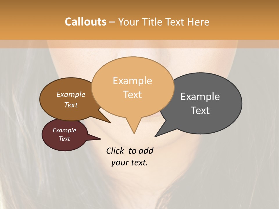 A Beautiful Woman With Long Hair And Green Eyes PowerPoint Template