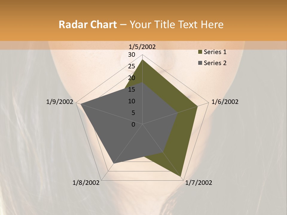 A Beautiful Woman With Long Hair And Green Eyes PowerPoint Template