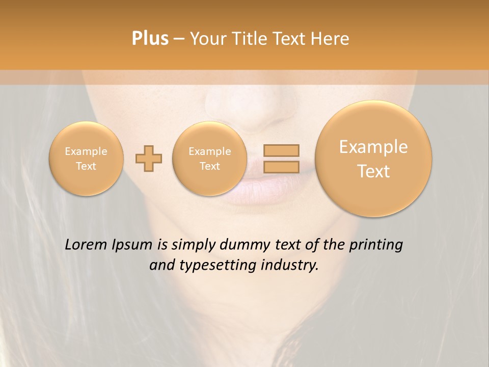 A Beautiful Woman With Long Hair And Green Eyes PowerPoint Template