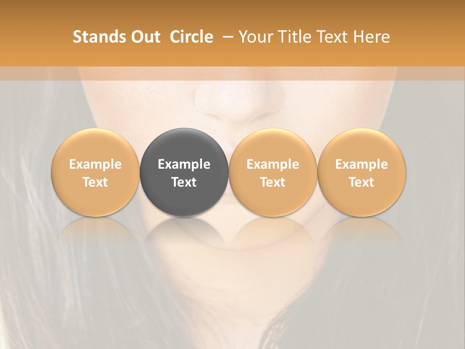 A Beautiful Woman With Long Hair And Green Eyes PowerPoint Template