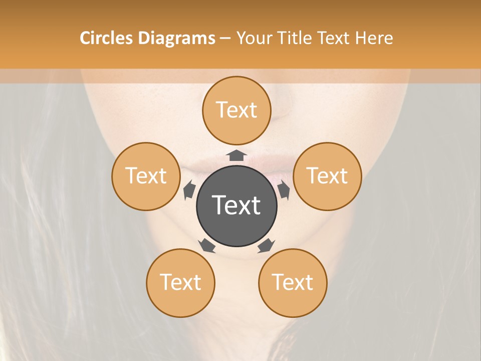 A Beautiful Woman With Long Hair And Green Eyes PowerPoint Template