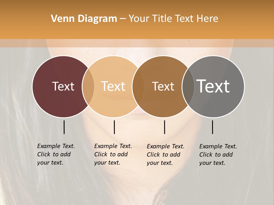 A Beautiful Woman With Long Hair And Green Eyes PowerPoint Template