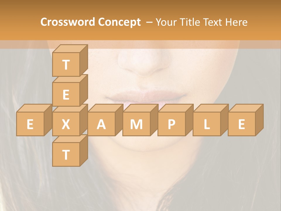 A Beautiful Woman With Long Hair And Green Eyes PowerPoint Template