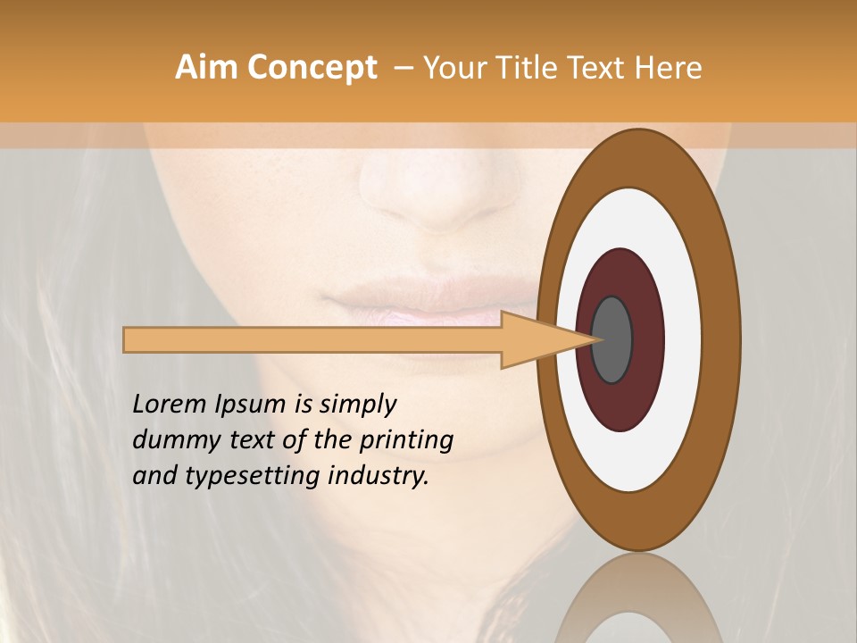 A Beautiful Woman With Long Hair And Green Eyes PowerPoint Template