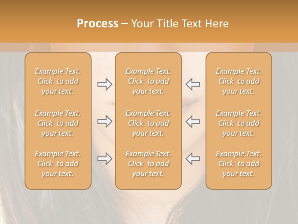 A Beautiful Woman With Long Hair And Green Eyes PowerPoint Template